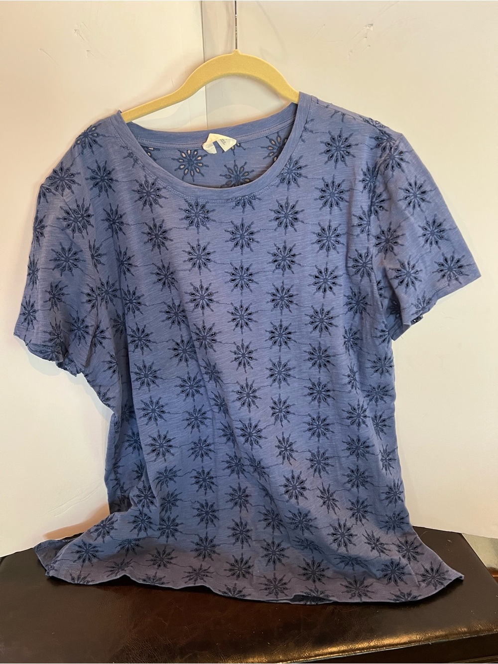 Maurices Periwinkle Short-Sleeve Embroidered Starburst Tee